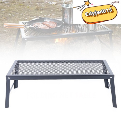 Folding Campfire Grill Fire Pit Cooking Grate Bbq Rack Griddle Plate With Legs