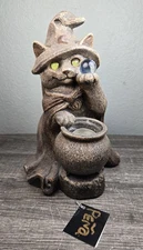 SEE PICTURES Windstone Editions Cat Wizard Original Pena Sculpture Candle Holder