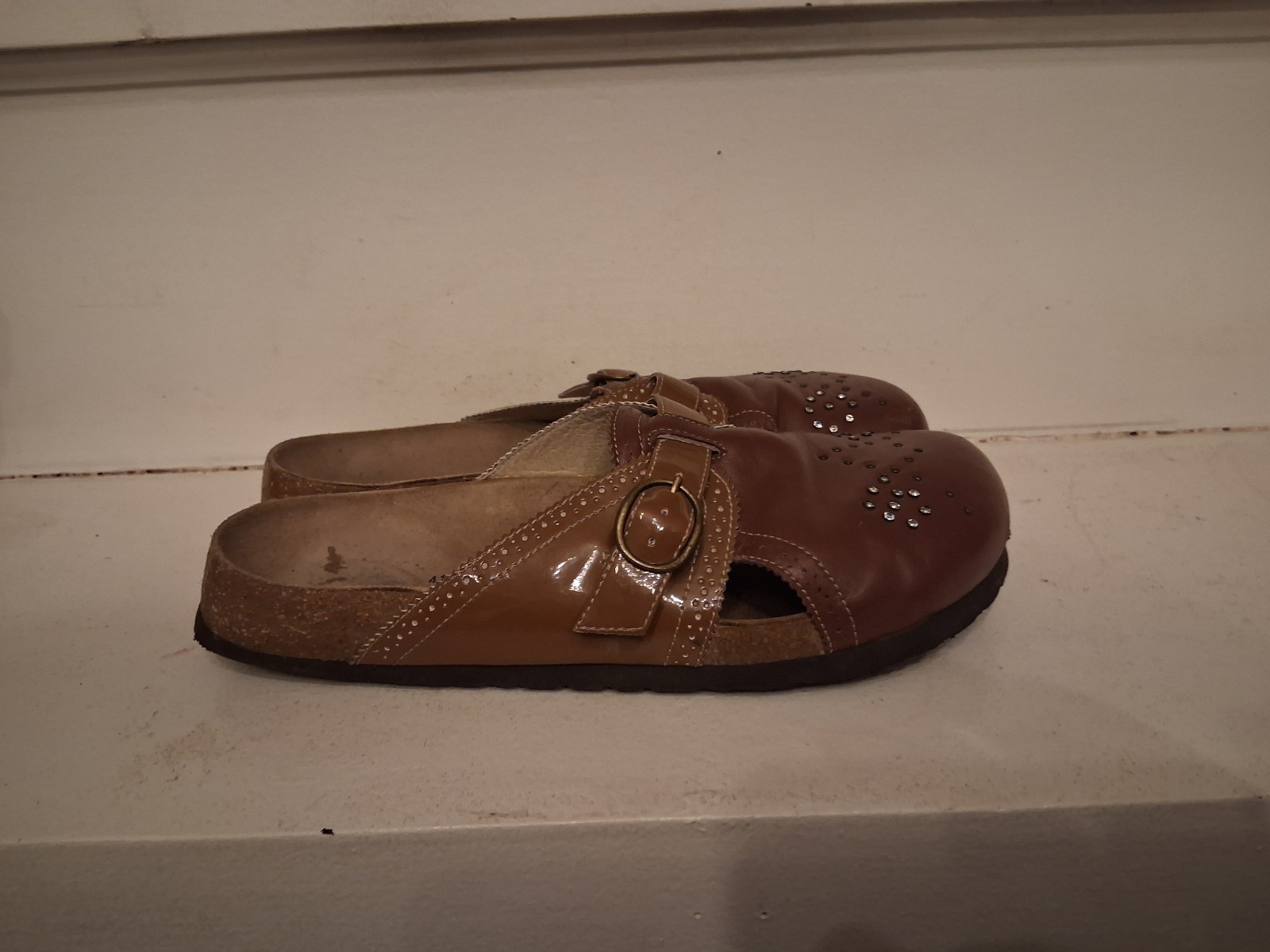 Betula By Birkenstock Studded Leather Boston Clogs Mules Women's Sz 41 EU 10 US