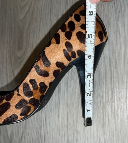 Michael Shannon Buty Damskie 7,5 Brązowe Czarne Gepard Zariah Pump Cielęca Włosy Obcas - Zdjęcie 6 z 7