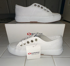 Superga White Canvas Low-Top Lace-Up Sneakers US 6 New w/ Box