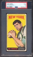 1965 TOPPS FOOTBALL JOE NAMATH #122 ROOKIE PSA 3!