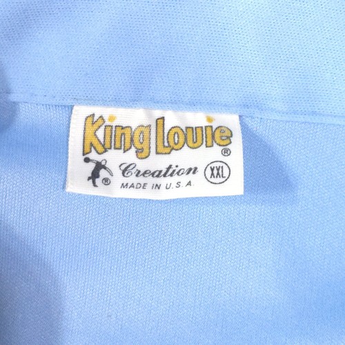 VTG King Louie Bowling Shirt Mens XXL *READ Polo Blue Lightweight Sporty Preppy - Picture 8 of 22