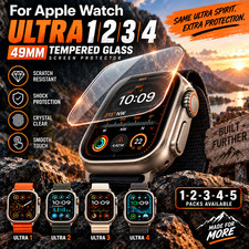 For Apple Watch Ultra 4 3 2 1 49mm Tempered Glass Screen Protector 1-5 Pack
