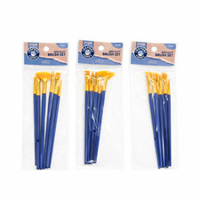 Lot Of 3 X 6 Art Skills Crafters Closet 6 Pce Brush Set New 18 PCs Paint Brushes
