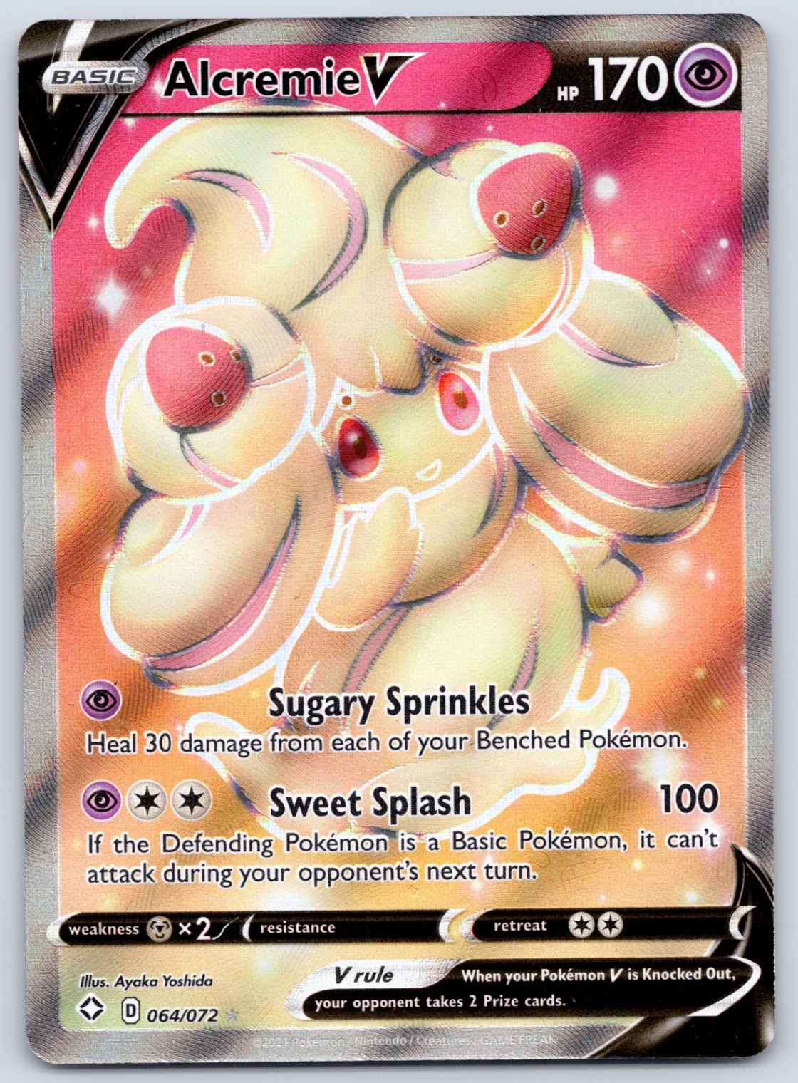Alcremie V (Full Art) 064/072 (NM) - Shining Fates - Ultra Rare - Pokemon TCG