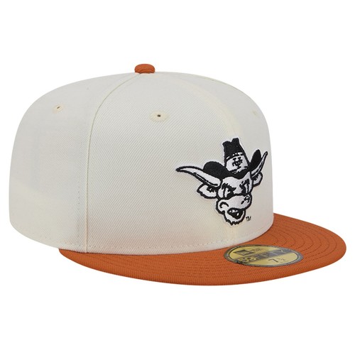 Sombrero ajustado 59FIFTY New Era Texas Longhorns blanco cromado vintage para hombre - Imagen 3 de 6