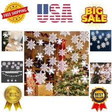 Winter Christmas Hanging Snowflake Decorations, 12PCS Snowflakes Garland  12...