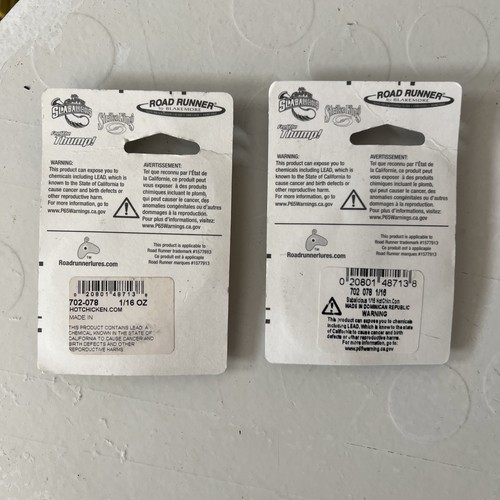 Lot Of 2 Packs Road Runner Mr Crappie Slabalicious Hook Size 1/16 Hot Chicken - Picture 2 of 2