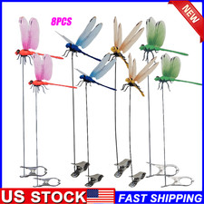 8Pcs Indoor Outdoor Fake Dragonfly Rod Clip, Dragonfly Clip Bug Repellent, 3D  
