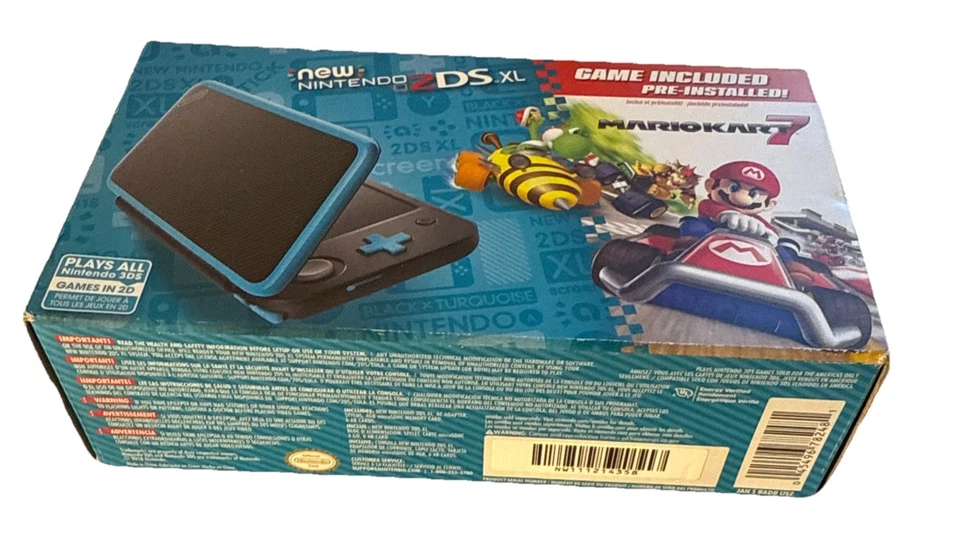 Nintendo 2DS XL Handheld Console with Mario Kart 7 Bundle - Black/Turquoise B12 - Image 2 of 4