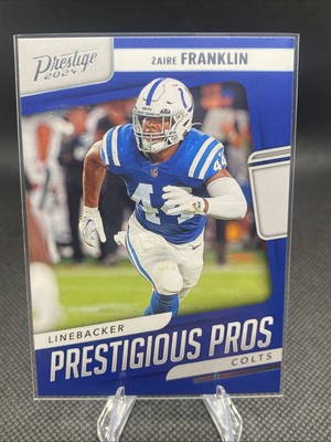 Zaire Franklin 2024 Panini Prestige Prestigious Pros #PP-ZFN Indianapolis Colts