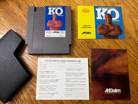 Sello ovalado George Foreman's KO Boxing completo en caja p&oacute;ster nintendo nes EXCELENTE