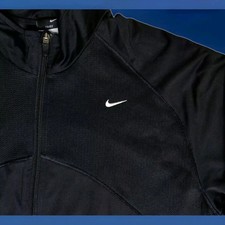 Nike Dri-Fit Black Full Zip Track Jacket Men  s Size Large Lightweight Polyester