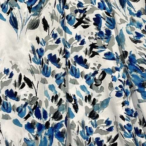 NYDJ Blouse Womens 1X Blue White Floral 3/4 Sleeve Split Neck Lightweight Top - Picture 5 of 10