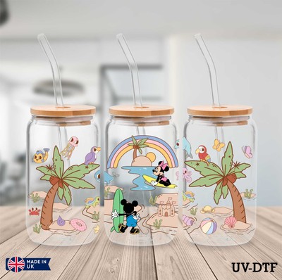 Mickey & Minnie Mouse UV DTF Aufkleber - 16oz Libbey Dose Glasfolie yd375