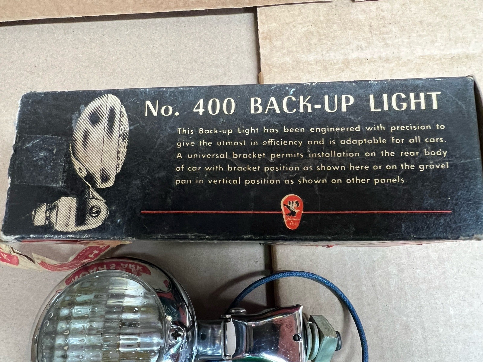 1940s 1950s NOS VINTAGE US PIONEER MODEL 400 BACKUP LIGHT GLASS LENS FORD CHEVY