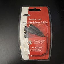 Belkin Headphone Splitter Universal Black Gold-Plated Contacts Model F8V234