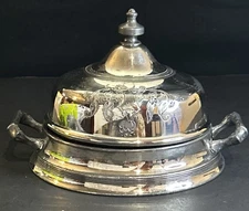 F.B. Rogers Silver Co 866 Covered Butter Dish Glass Liner Taunton MA