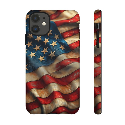 Phone Ink Case for iPhone / Galaxy / Pixel – USA American Flag Rustic America - Picture 122 of 257