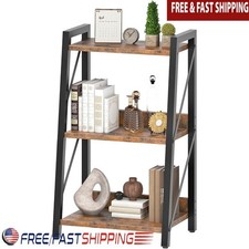 3-Tier Ladder Shelf Corner Bookcase Freestanding Storage Display Organizer Home