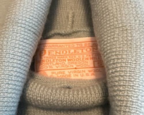 Suéter Pendleton 100% Lana Virgen Verde Mar Cuello Alto, Talla Pequeña - Imagen 2 de 10