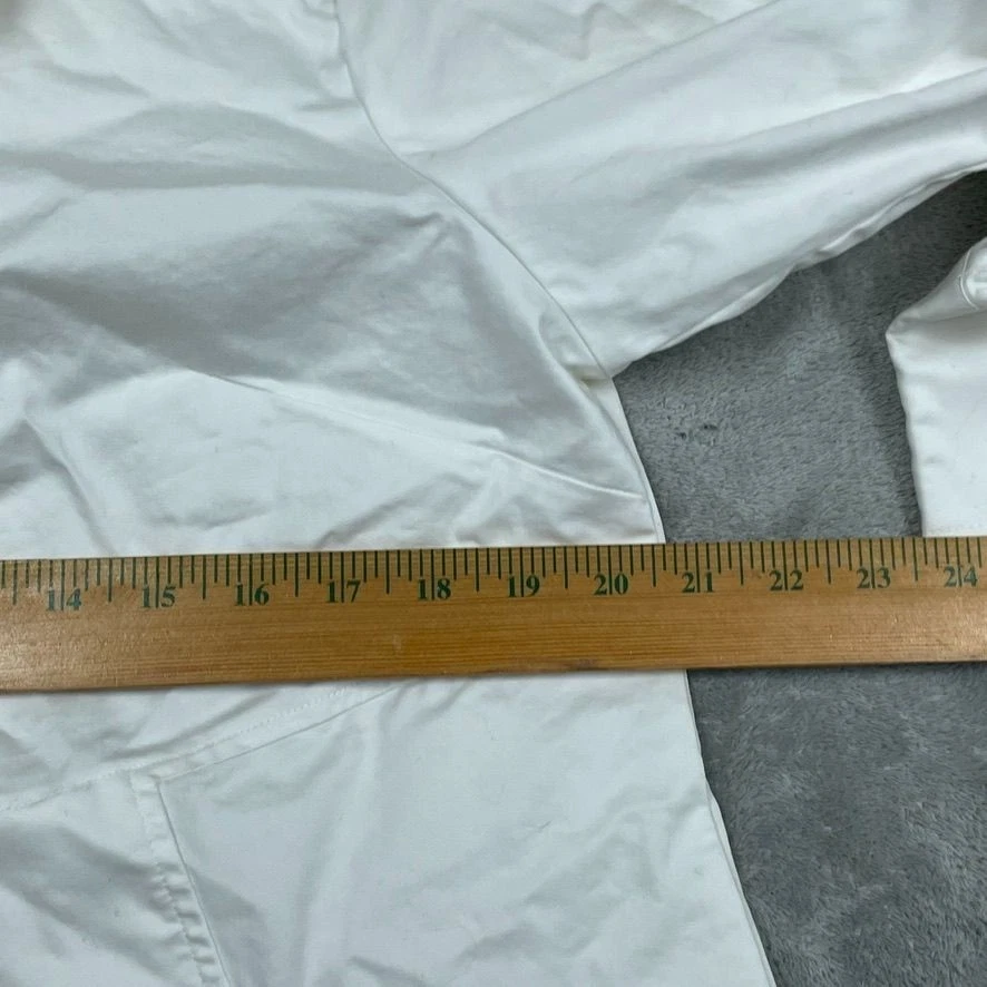 Camisa Joan Rivers Pequeña Blanca Con Botones Mangas 3/4 Mezcla Algodón a0569 Foto 4 de 4