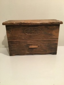 Vtg Lerner 50s 60s Faux Wood Storage Box Drawer Flip Top 13”x8”