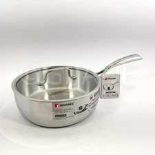 Bergner Edge-To Edge Tri-Ply Stainless Steel  3.4-qt  Saute Pan With Lid