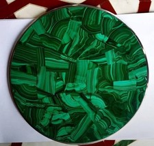 12" marble table top coffee center inlay decor home green malachite antique