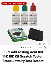 JSP Gold Testing Acid 10K 14K 18K Kit Scratch Tester Stone Jewelry Test Detect