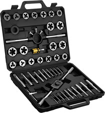 45 Pcs Metric Tap and Die Set, Standard Tap Set and Die Tool Set for Threading a