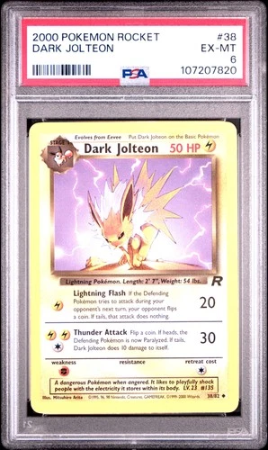 2000 POKEMON ROCKET #38 DARK JOLTEON PSA 6