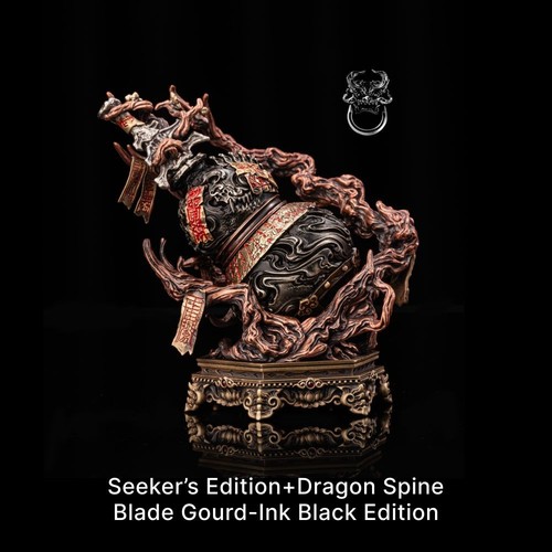 Dragon Spine Gourd Ink Black Edition – Collectible Taoist Talisman Amulet Decor - Picture 11 of 20