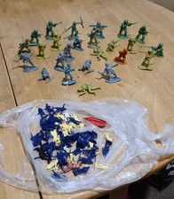 Vintage Plastic Toy Soldiers Job Lot WWII Army Figures Britains Style Mixed Set