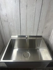 Transolid Stainless Steel Single Bowl Drop In Sink 24" Utility Room w/ Faucet