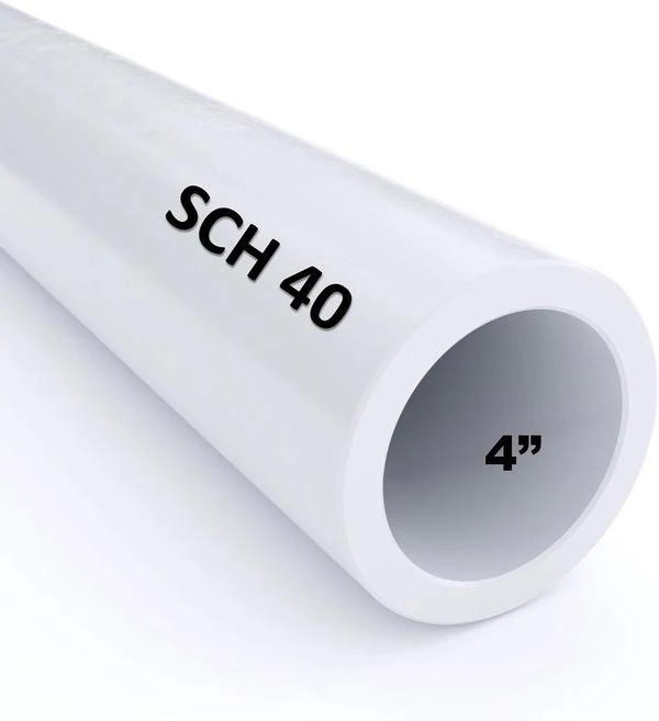 VENTRAL Schedule 40 PVC Pipe 4 Inch (4.5 OD), White, Cut Lengths for Plumbing,