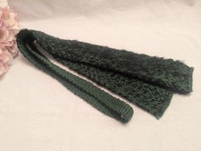 Vintage Jack Lenor Larsen 100% Wool Ireland Green/Black Herringbone Tie - RARE