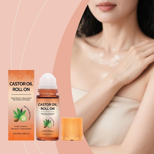 50ml CASTOROIL ROLL-ON Highly Refined For Skin Dryness & Repair Fade H7E4