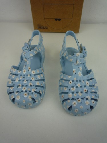 MINI MELISSA SÄUGLINGE BLUMENBESITZ DRUCK HELLBLAU GELEE SANDALEN UK GRÖSSE 8 - Bild 3 von 9
