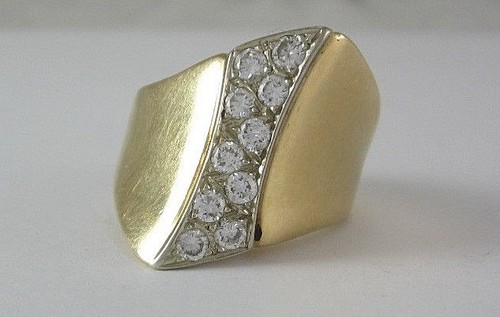 ~LADIES 14K YELLOW GOLD DIAMOND CLUSTER RING; TDW 0.40CT. 12.6G - Bild 7 von 12