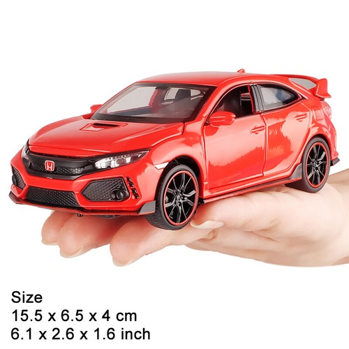 1:32 Honda 10th Civic Type R Metal Die cast Model Car Toy Sound&Light NEW - Picture 10 of 15