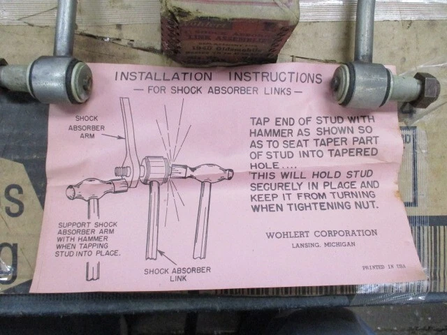 Oldsmobile Series 70 Shock Absorber Link Assemblies 1940 NOS Wohlert (pair) - Image 2 of 4