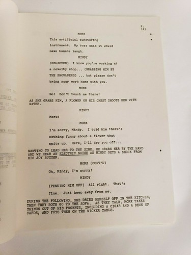 MORK AND MINDY / David Misch 1979 TV Script, Robin Williams "Mork vs. Mindy" - Picture 5 of 12