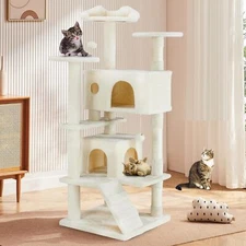 Biege / Gray 54In Cat Tree Tower with Cat Scratching Posts Stand House Cat Condo