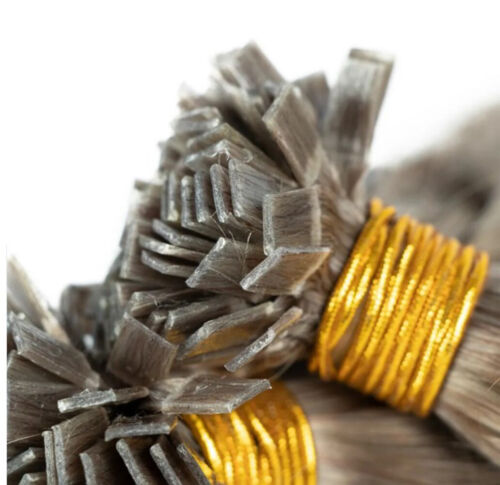 Curly Wavy Flat Keratin Tip 100% Remy Human Hair Extensions Blonde Grey 100g - Picture 23 of 29
