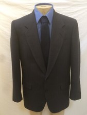 Pierre Balmain Size 42L Navy, Blue, Gray Houndstooth 2 Button Blazer/Sport Coat