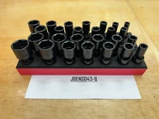 Snap-On Tools USA NEW RED 26pc 1/2" Drive Master Swivel Impact Socket Foam Set