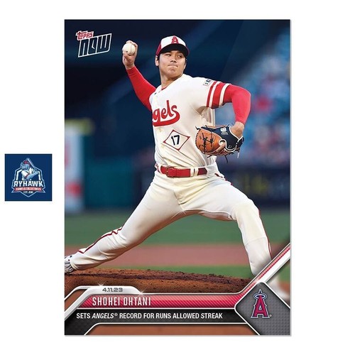 2023 Topps Now #106 Shohei Ohtani Los Angeles Angels Record Runs Allowed In Hand