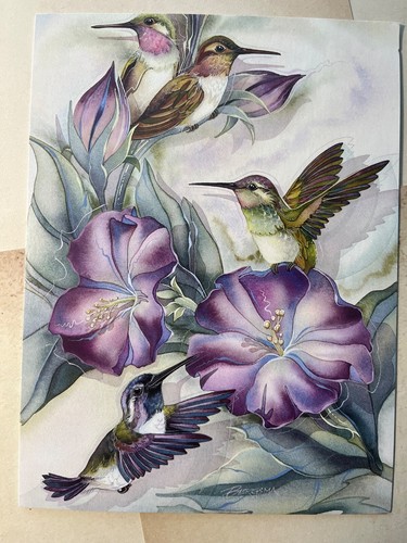 12 ASSORTED SINGLE designs BLANK Hummingbird ,Floral cards BUYING ONE PER SELECT - Picture 3 of 30